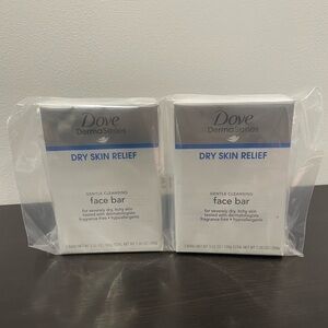 2PK (4 Bars) Dove Derma Series Dry Skin Relief Gentle Cleansing Face Bar Soap